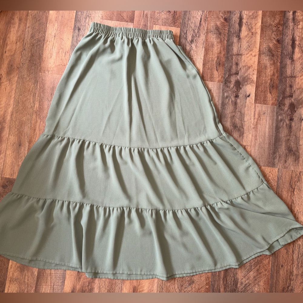 pale green maxi skirt